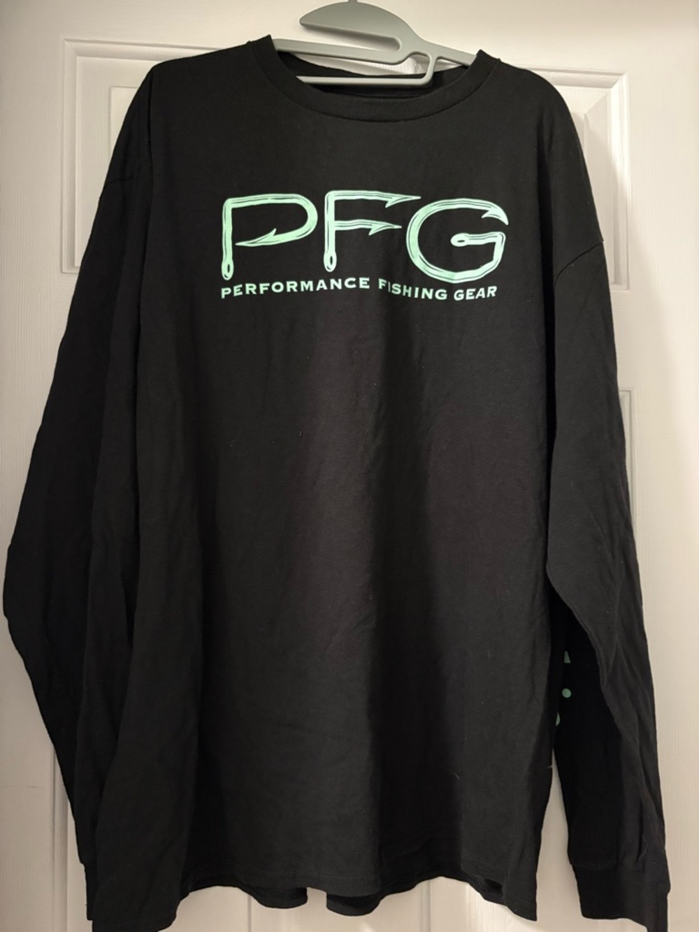 PFG Performance Fishing Gear Long Sleeve Shirt - Black with Mint Logo